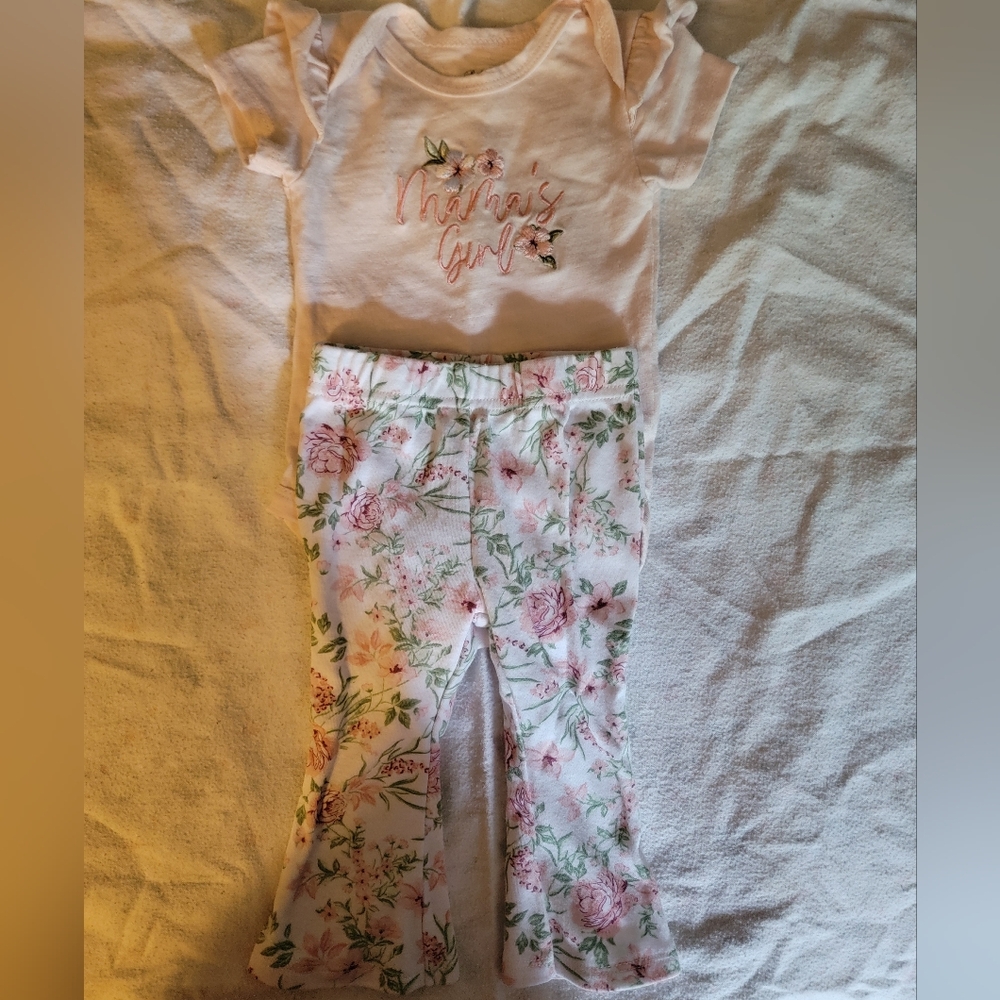 Baby Essentials Pink Floral Outfit 9months